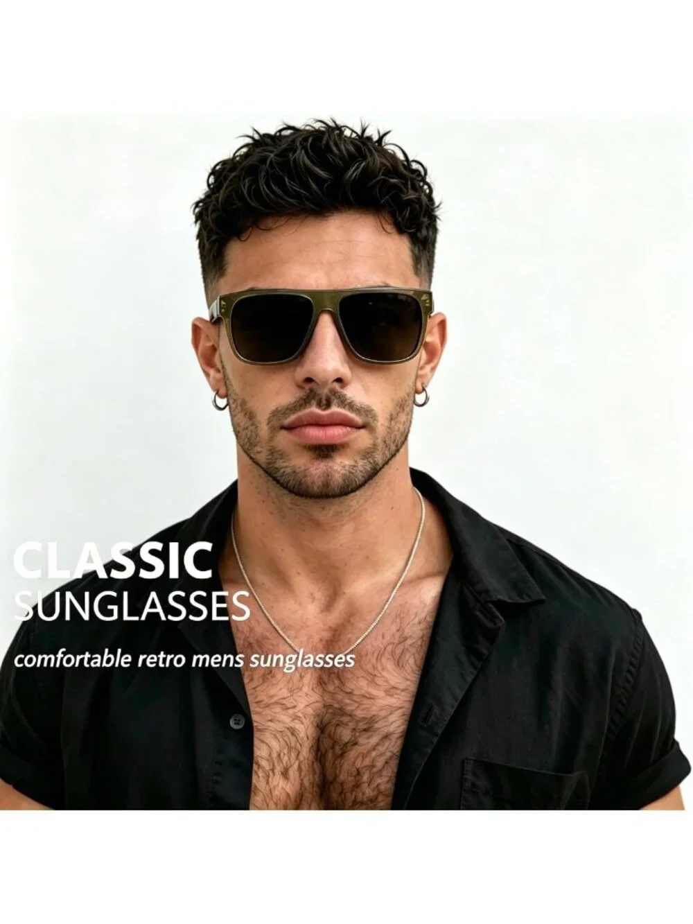 Oversized Square Sunglasses for Men & Women | UV400 Protection, Bold TAC Lens